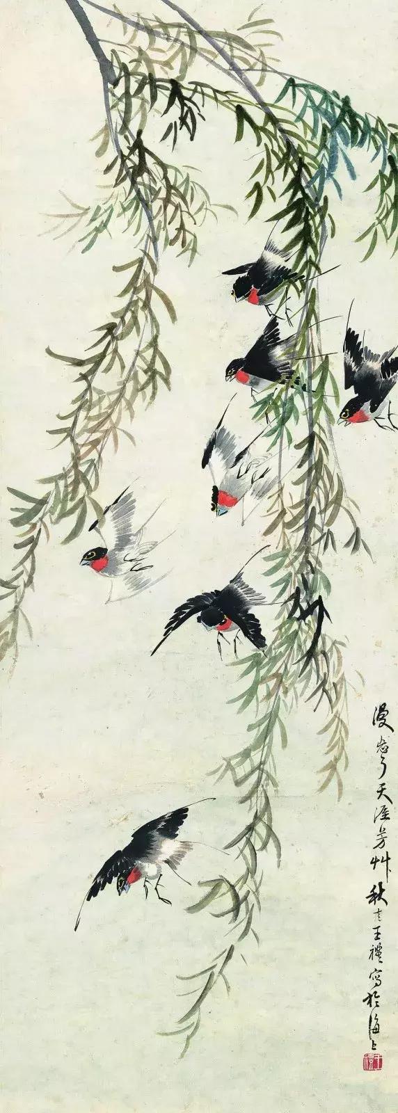 潘天寿100幅花鸟画欣赏,潘天寿花鸟画简史