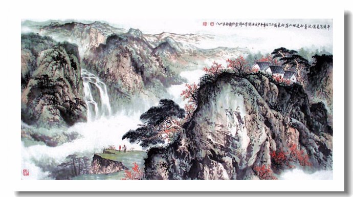 尹延水山水画作品,苏州市水墨山水画