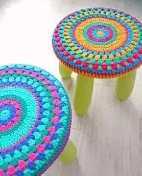 钩针汽车坐垫的编织教程,方形椅子坐垫钩针教程