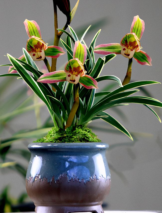 此兰只应“天上”有，人间哪得几回闻，一花双色，很多人没见过