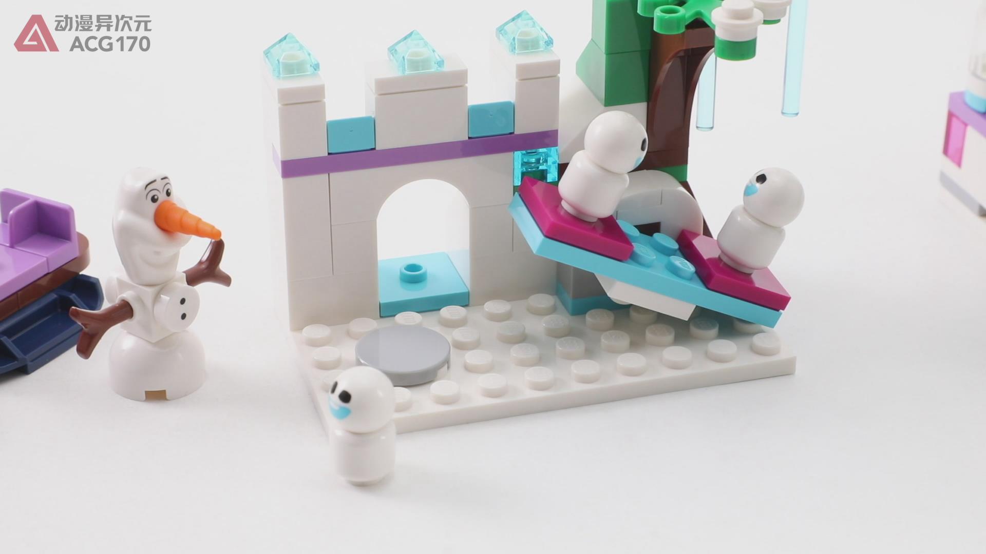 迪士尼冰雪城堡乐高教程,乐高冰雪奇缘艾莎城堡拼装视频