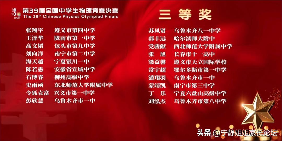 江苏省第39届物理竞赛名单,第39届全国中学生物理竞赛