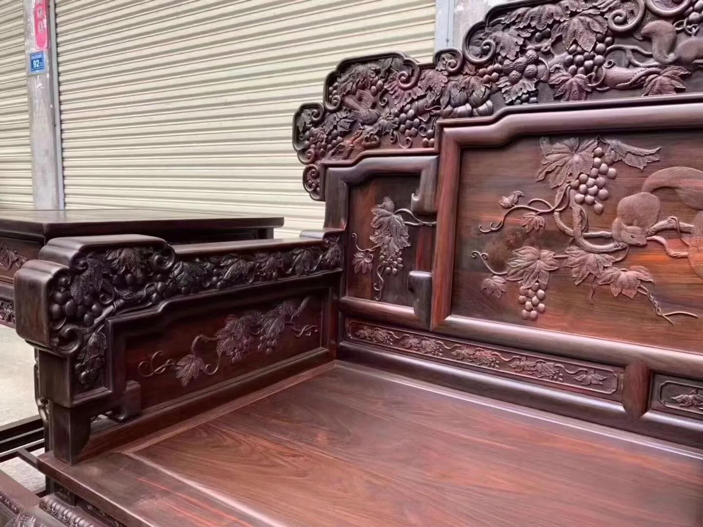 老挝大红酸枝交趾黄檀沙发价格,大红酸枝沙发最好的款式