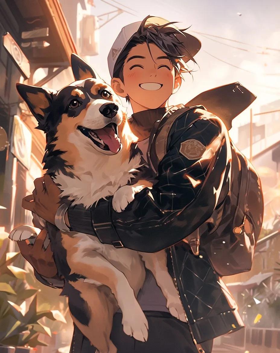 可爱头像男生宠物狗狗,三个小狗狗的头像