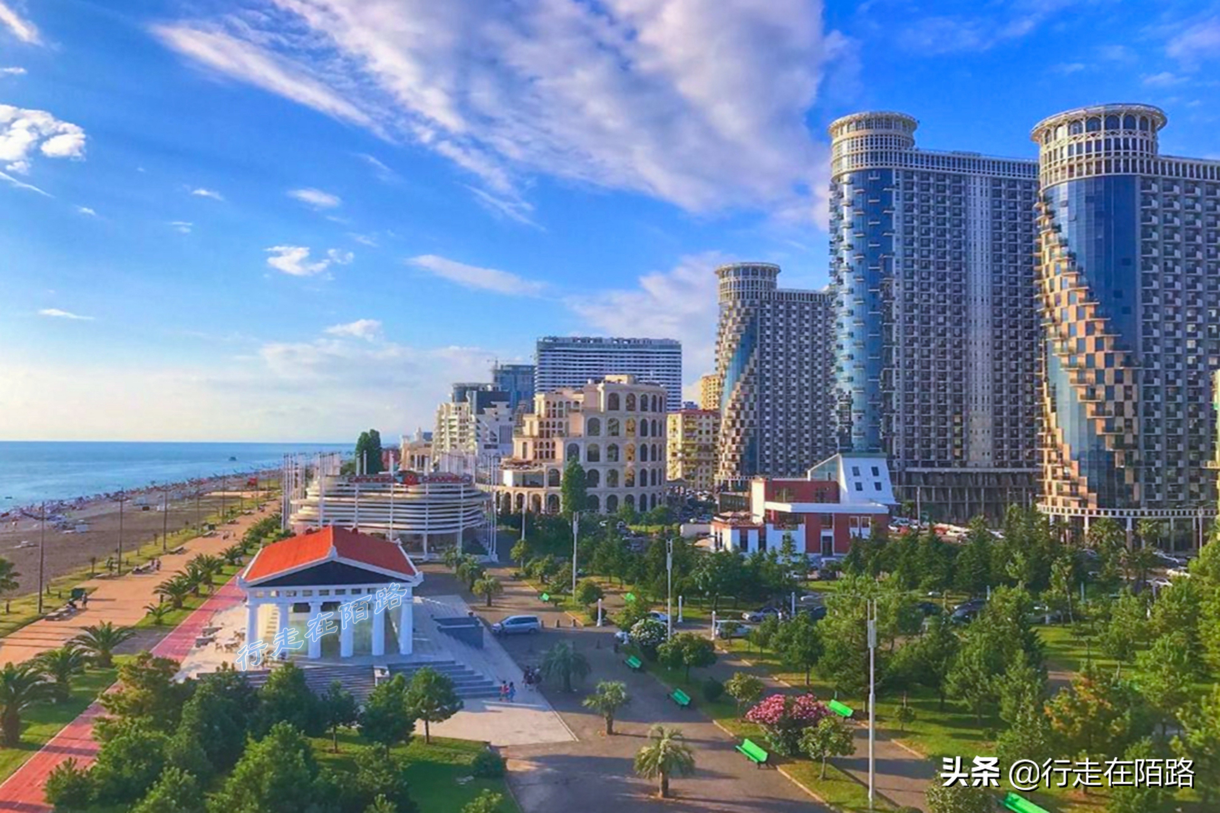 格鲁吉亚城市风景,格鲁吉亚黑海边的旅游胜地