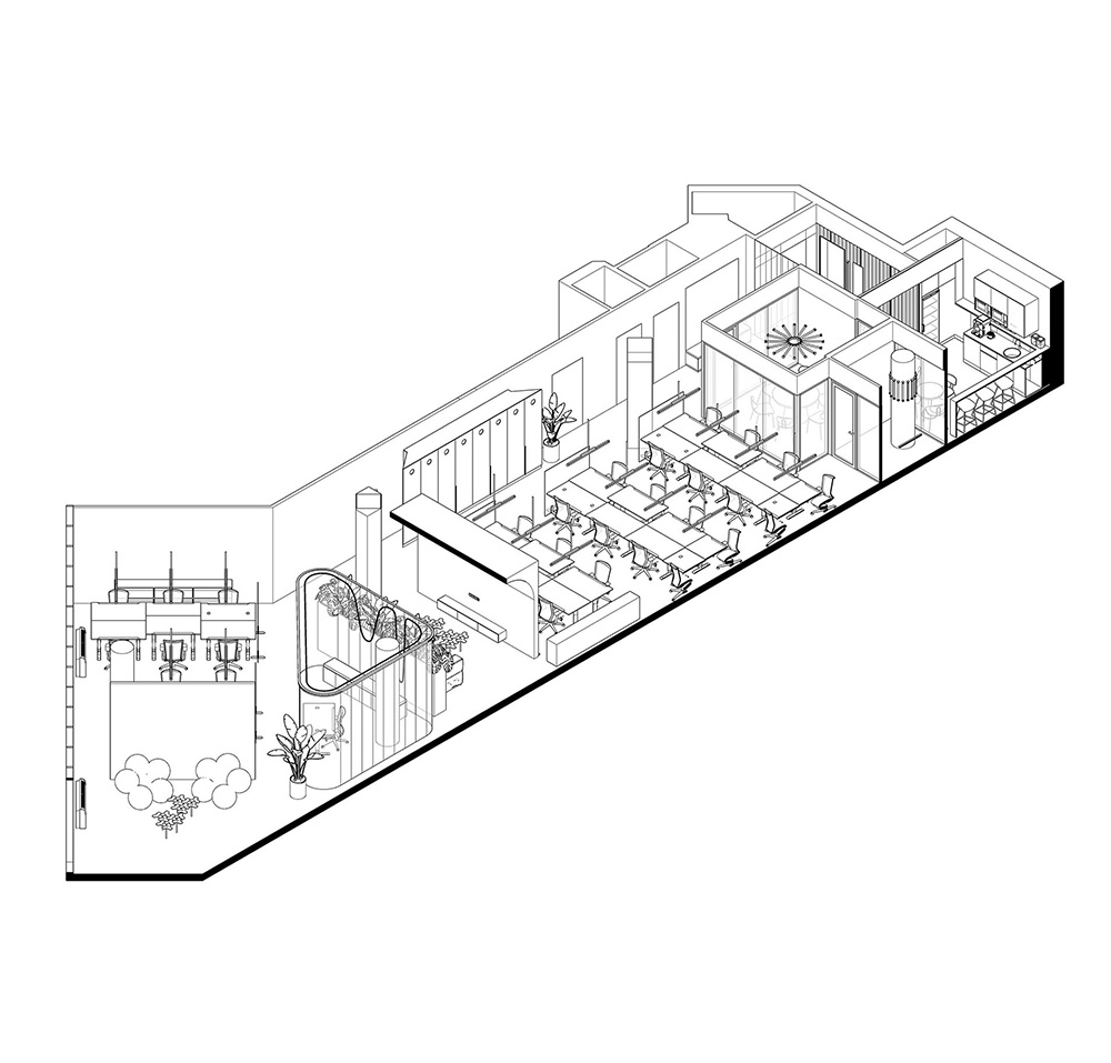 红蓝渐变手机游戏开发公司基辅办公设计欣赏