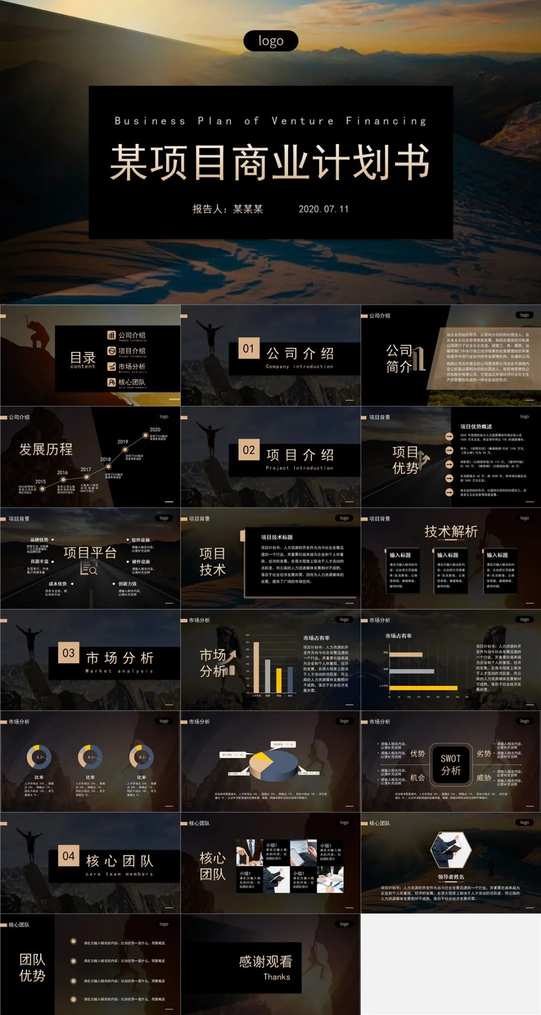 高端大气的商业计划书ppt,商业计划书ppt模板30张