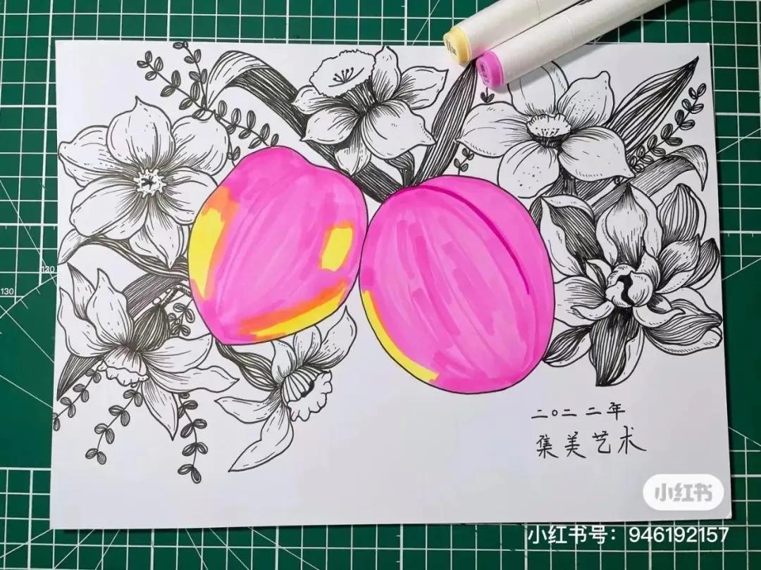 彩铅画出马克笔的效果,彩铅马克笔混合画