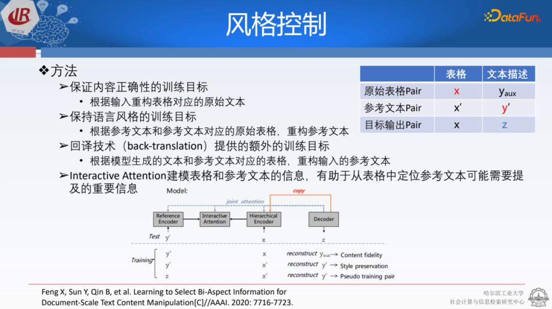 面向结构化数据的文本生成技术研究