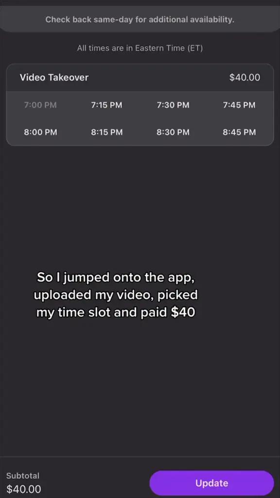 40美金买下时代广场电子屏幕15秒，男子竟放了自己面包吃播？