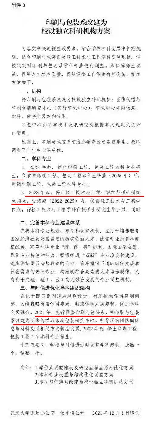 武汉大学有包装工程专业没有,武汉大学印刷包装专业
