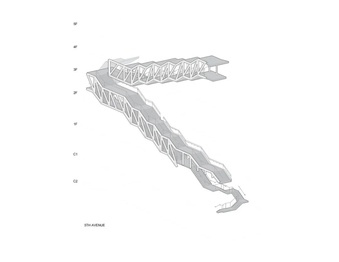 建筑内的校园，新学院大学中心/SOM