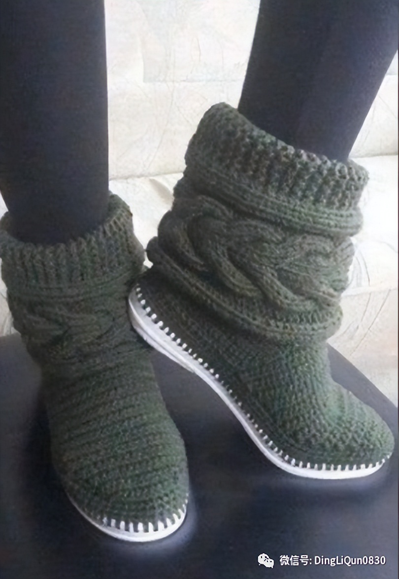 最简单的钩针编织鞋子,针织毛线鞋图案大全