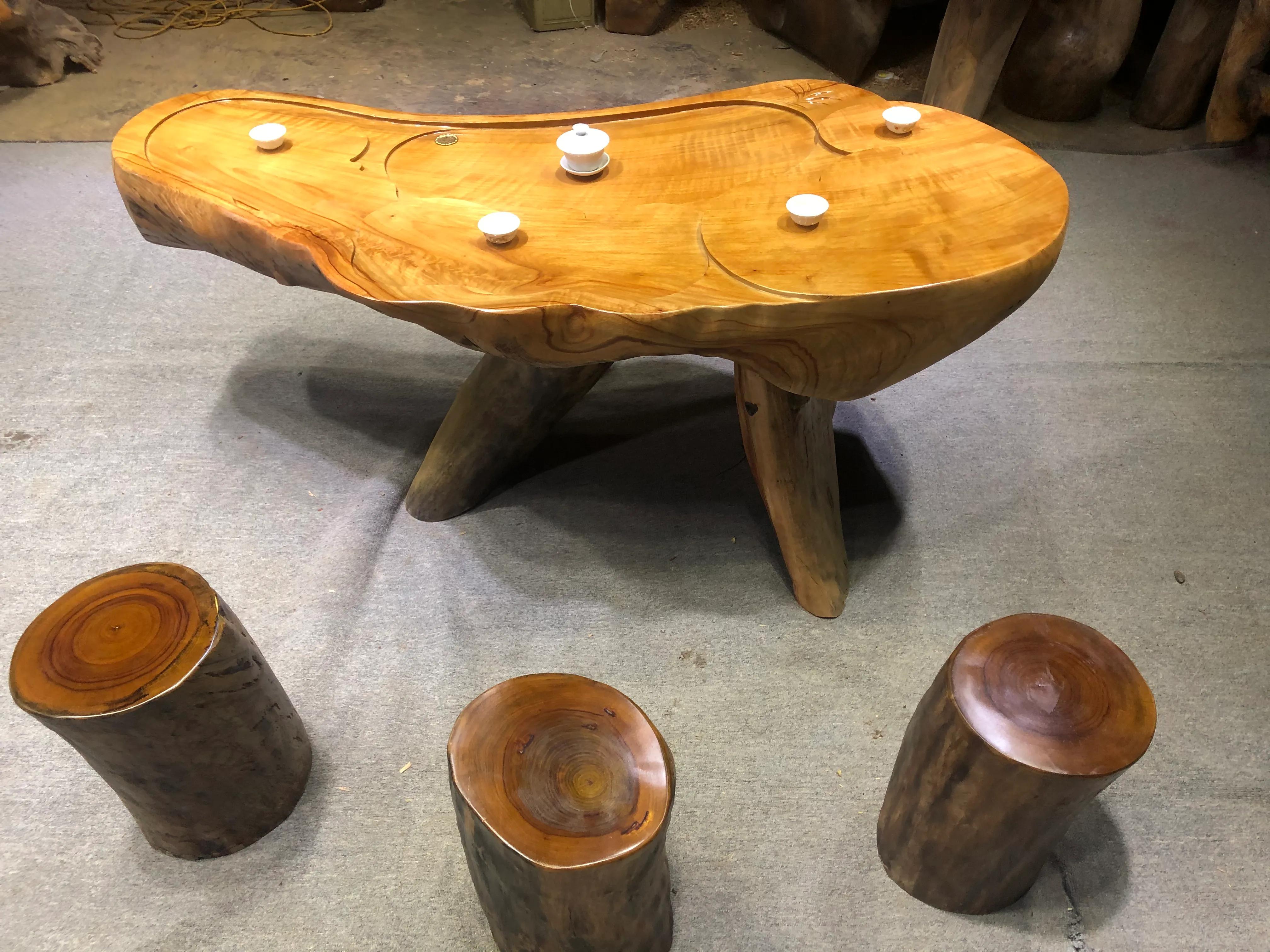 原木树根茶几茶台一体,香樟木小茶台茶几