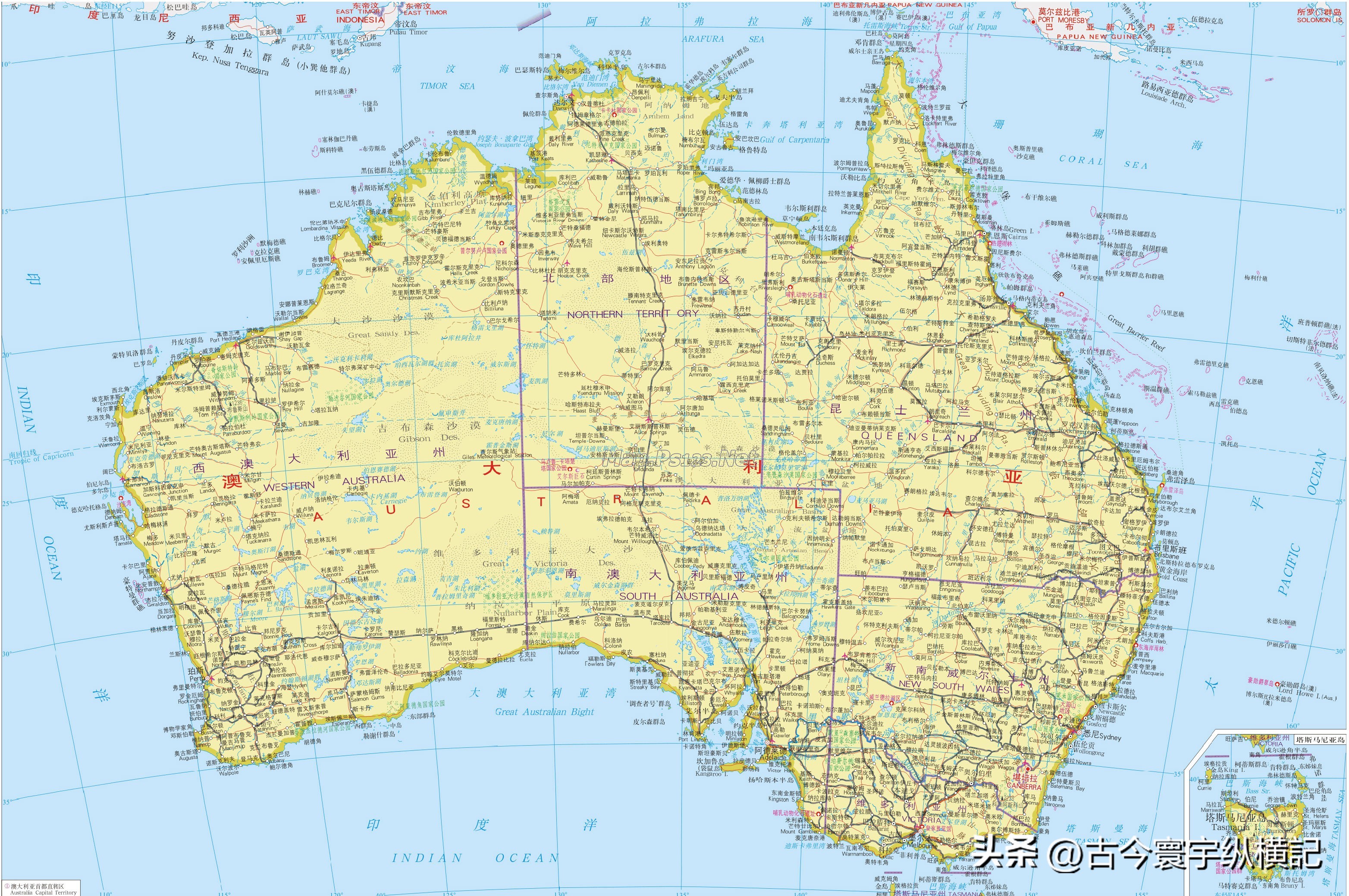 南美洲政区图高清全图,绘制世界政区图大洋洲部分