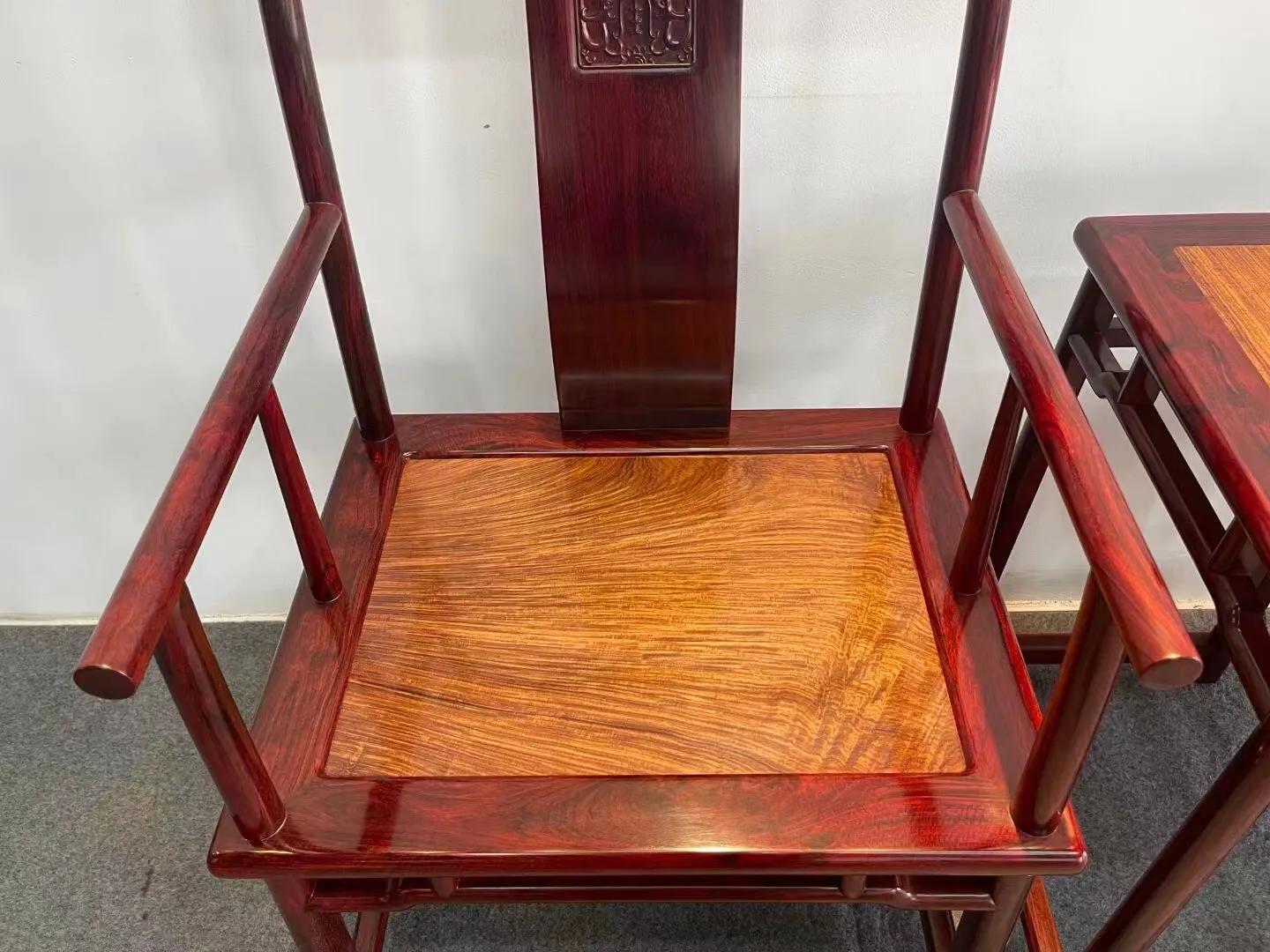 印度小叶紫檀矮背南官帽椅,印度小叶紫檀官帽椅三拼