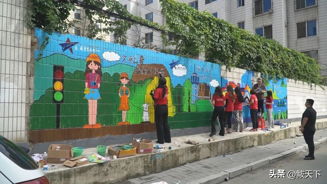 创建文明城市墙绘,文明创城美化家园