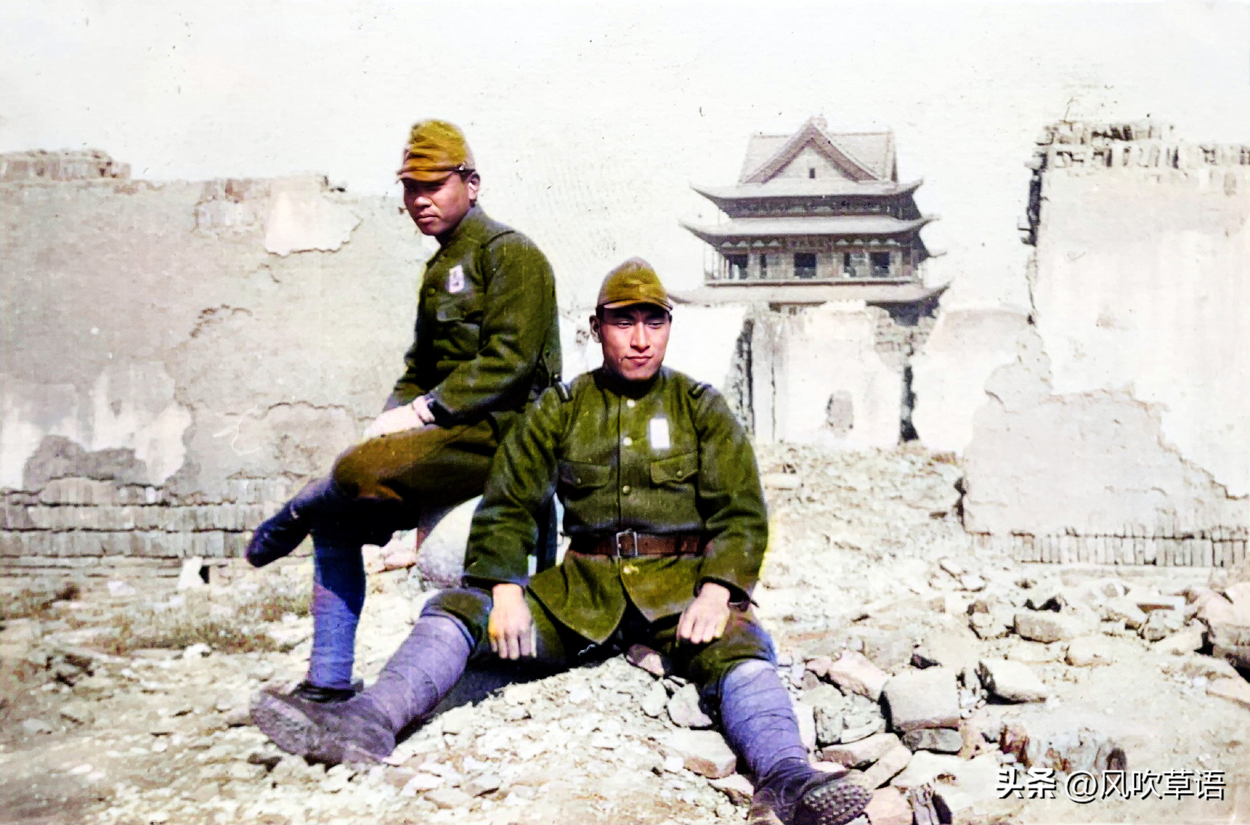 80多年前的山西临汾，小汉奸面目可憎，帝尧庙古色古香