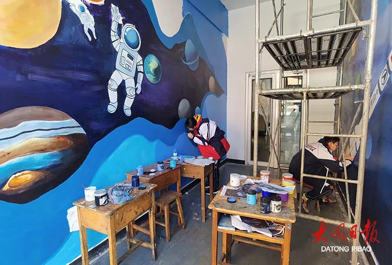 教室墙绘风景,很有创意的校园墙绘