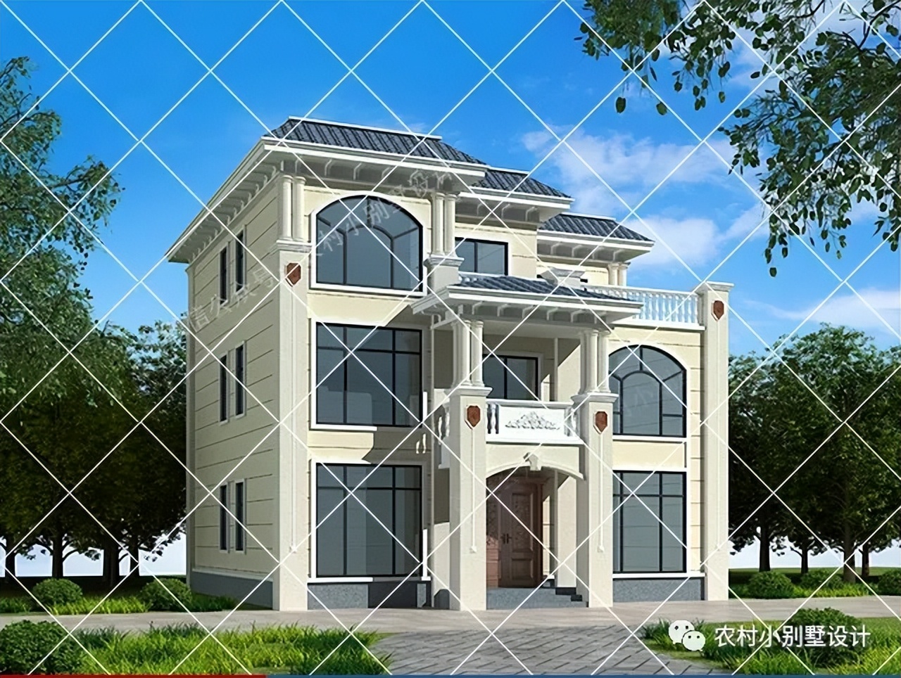 欧式别墅三层半设计及图纸大全,100平米三层别墅欧式全套设计图纸