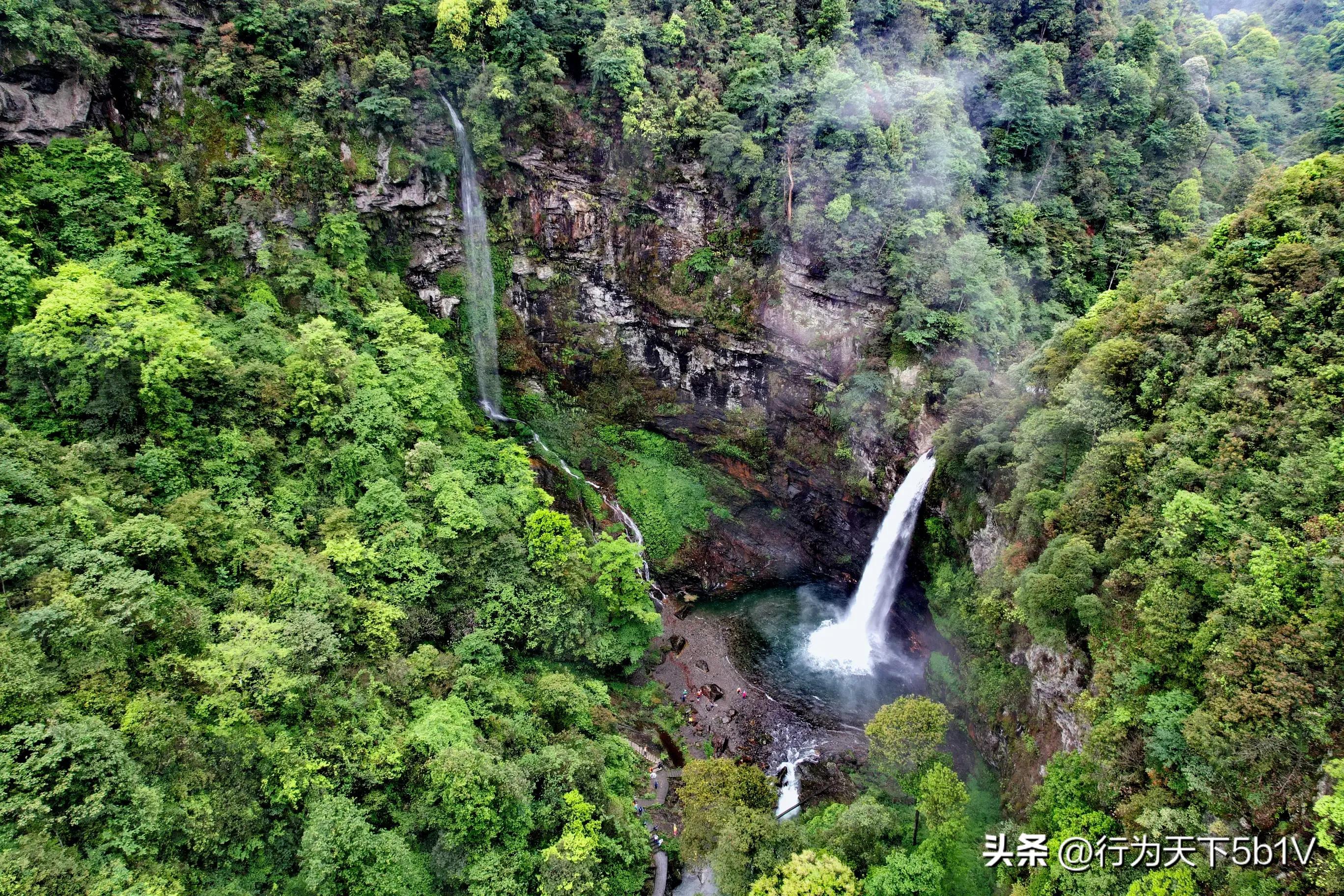 【探秘宛田红滩瀑布溯溪梦江吉翁瀑布】穿越花坪神秘风景线