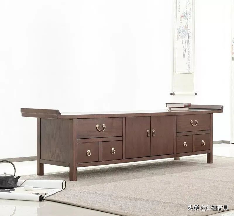 新中式电视柜两边放什么最好,新中式电视柜款式效果图