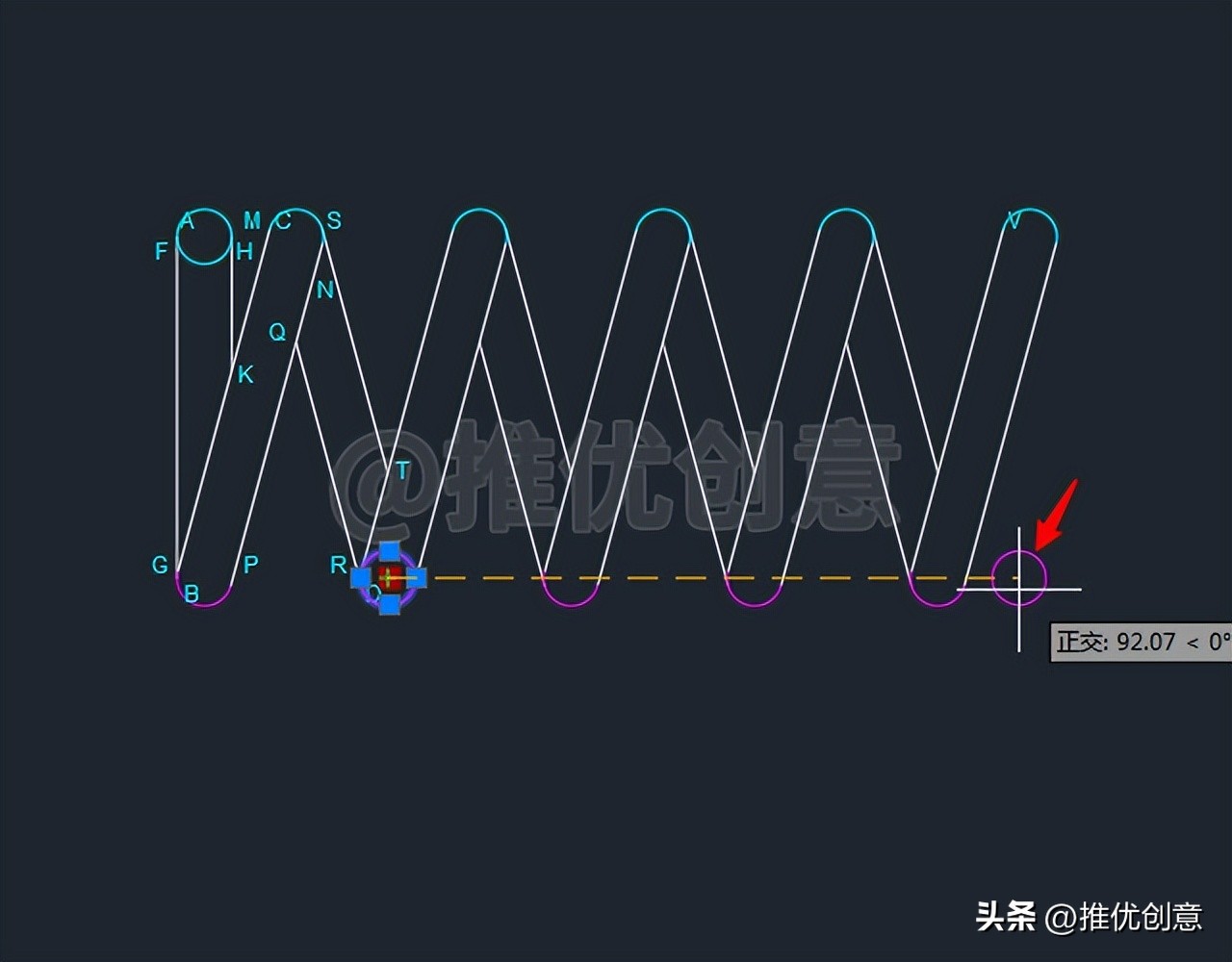 使用追踪定位、复制阵列绘制弹簧工程制图autocadcad教程CAD习题