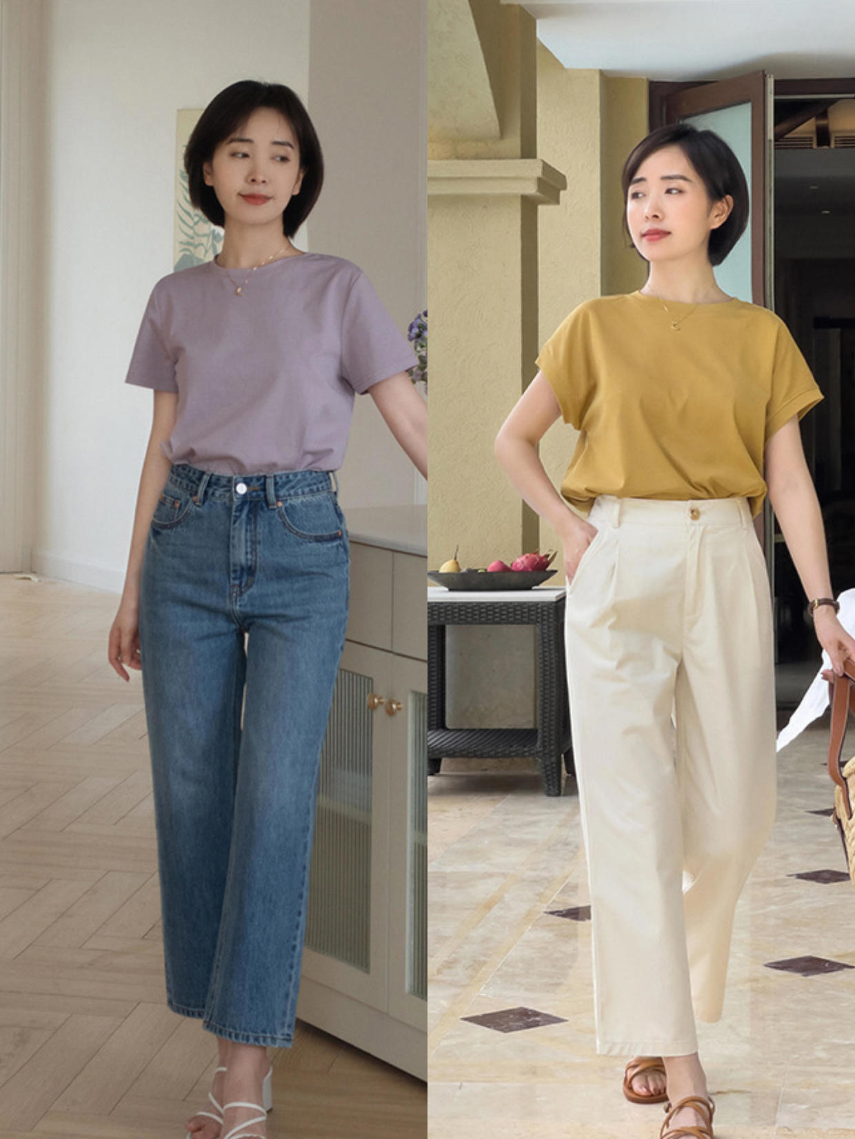 短牛仔裤半身裙怎么搭配好看,t恤裙搭配直筒牛仔裤