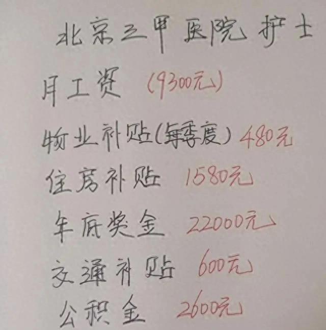 北京三甲医院护士收入一览表,北京三甲医院护士真实收入