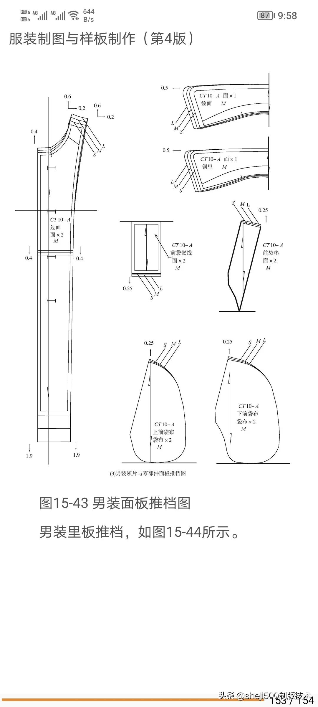 男装样板操作范例结构及放码详解