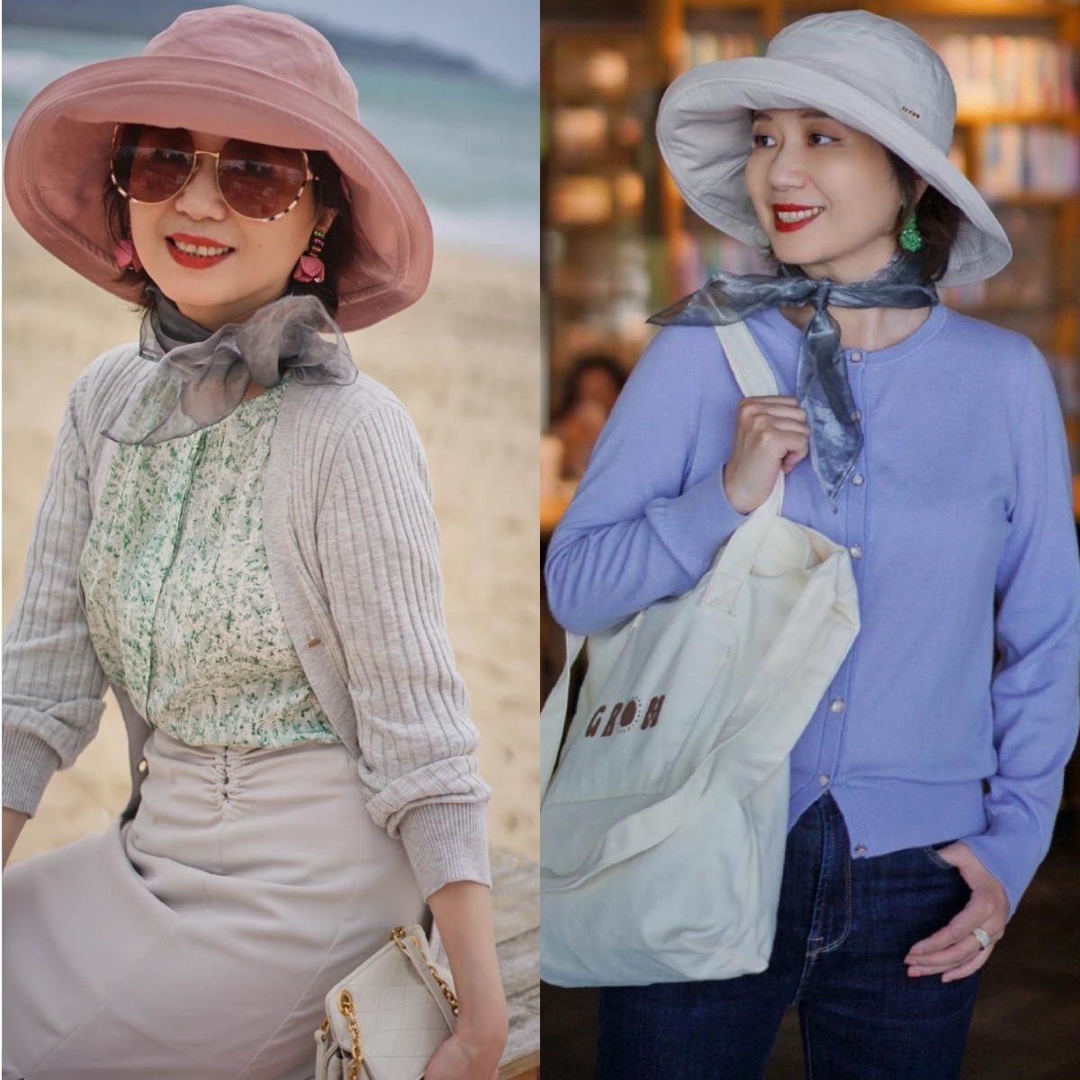 一年四季都可以戴的渔夫帽,渔夫帽真的谁戴都好看