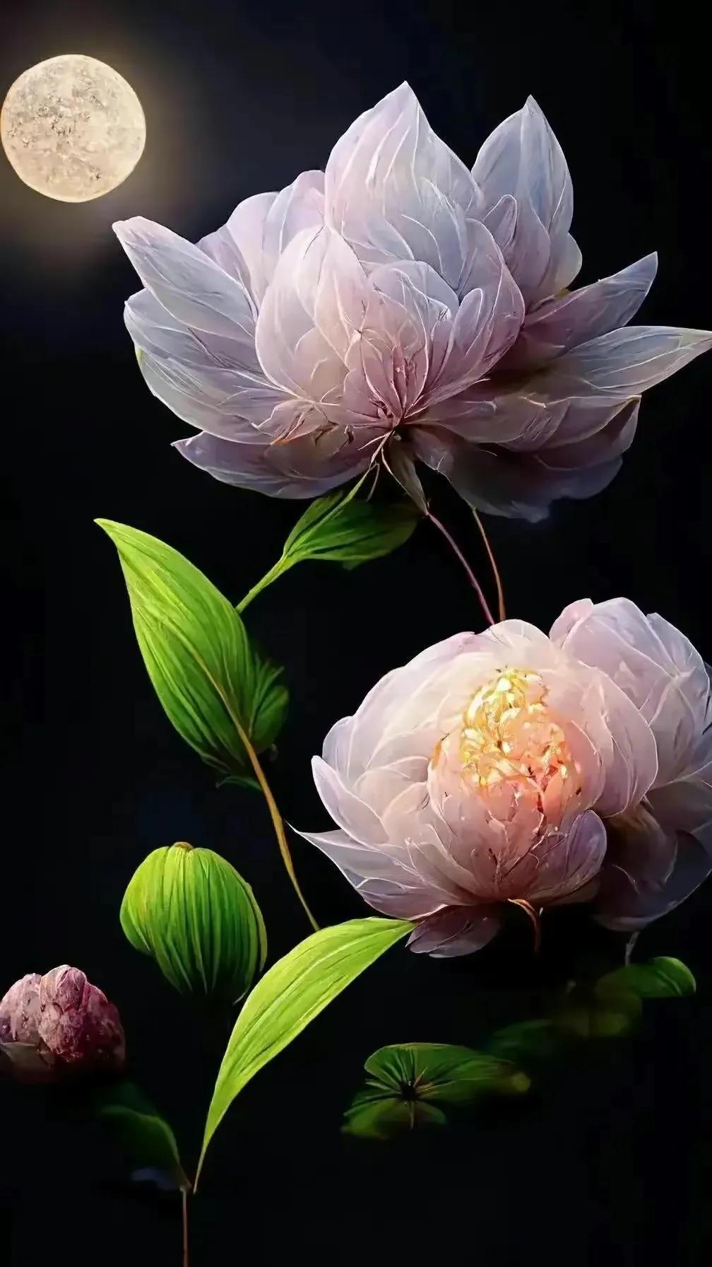 梦幻蓝色水晶花,梦幻玻璃水晶花