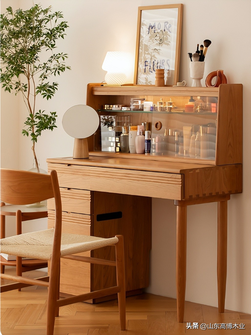 高密高博铭品家具工厂岩板餐桌,高密樱桃木实木家具