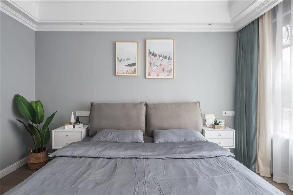 卧室无柜子设计北欧风,房间布置简约北欧风上下铺