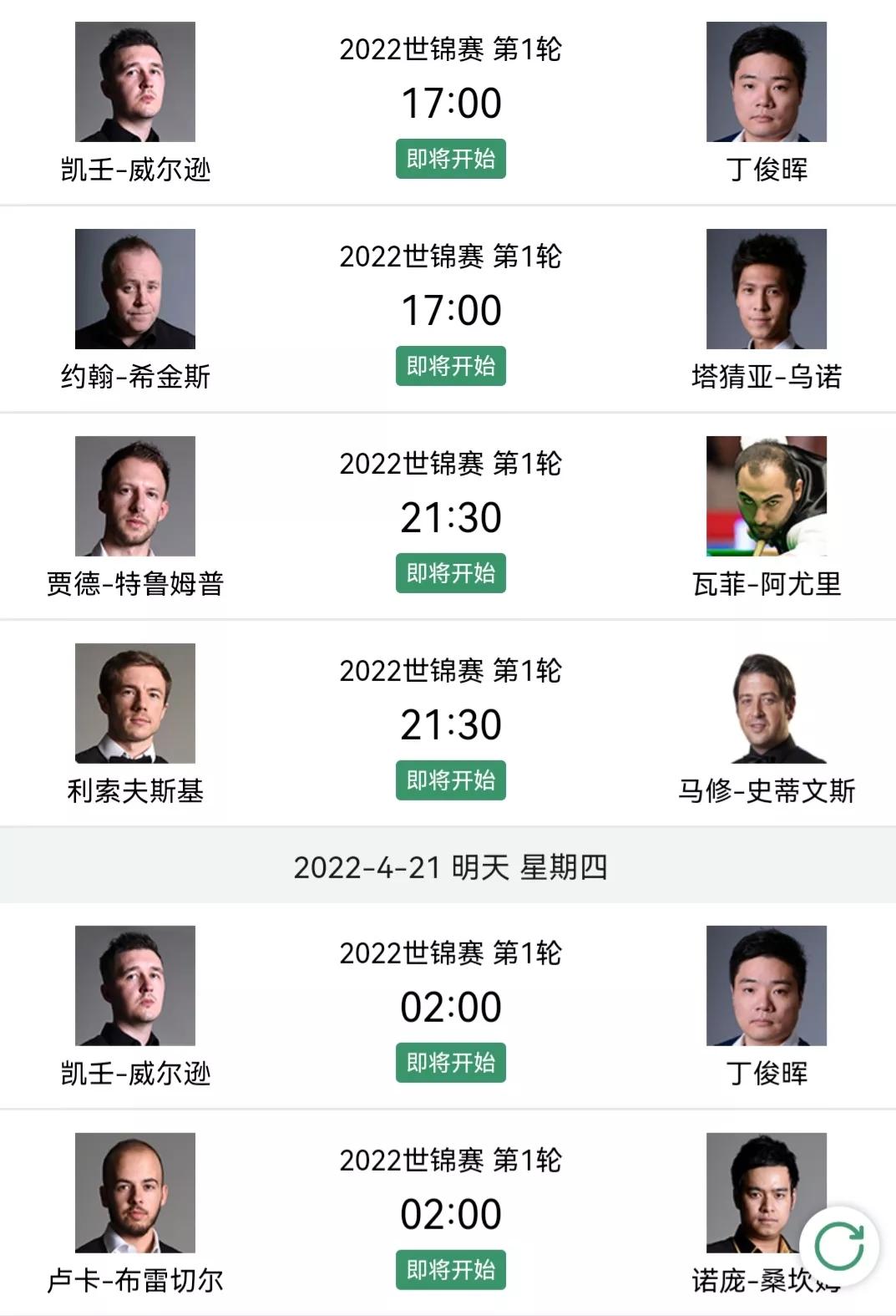 威尔逊和丁俊晖目前排名,丁俊晖与威尔逊的赛程