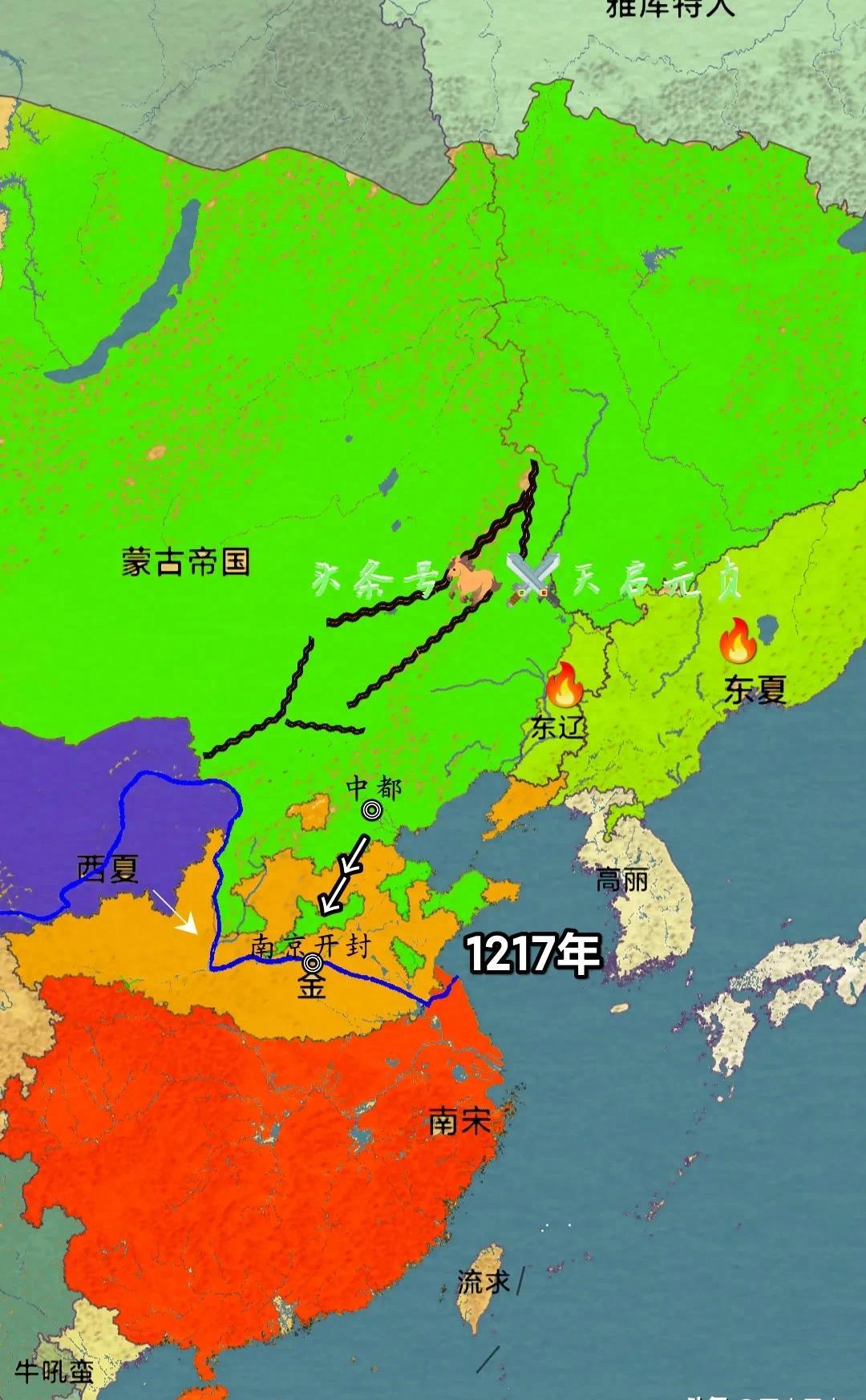 宋朝巅峰版图vs金朝巅峰版图,鼎盛时期的金朝