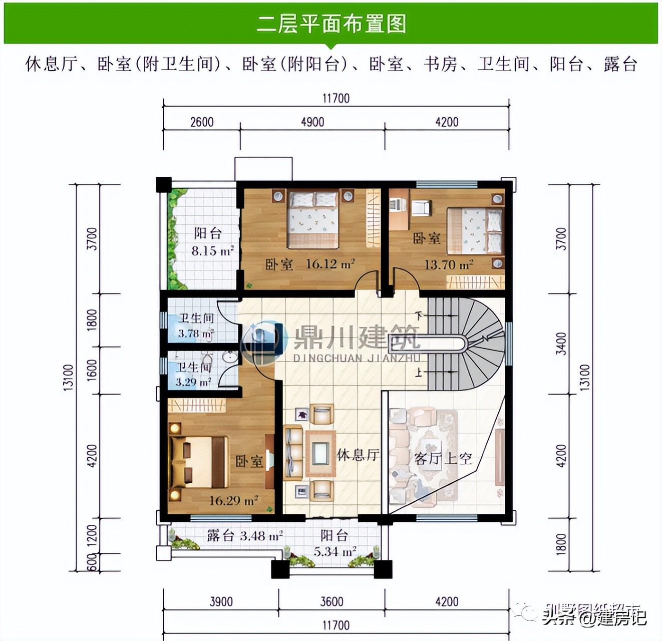 农村二层平屋顶现代风别墅100平方,农村新中式风格二层别墅大全
