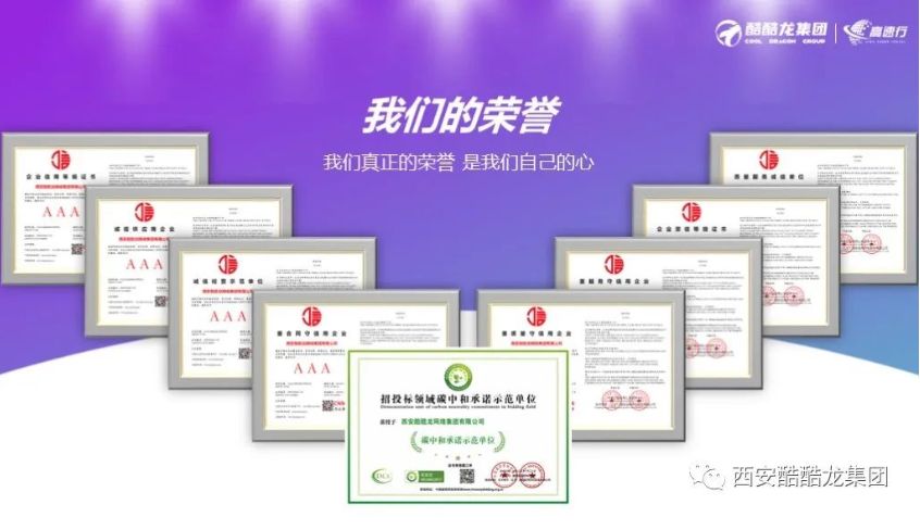 热烈庆祝酷酷龙集团荣获九大企业评级证书