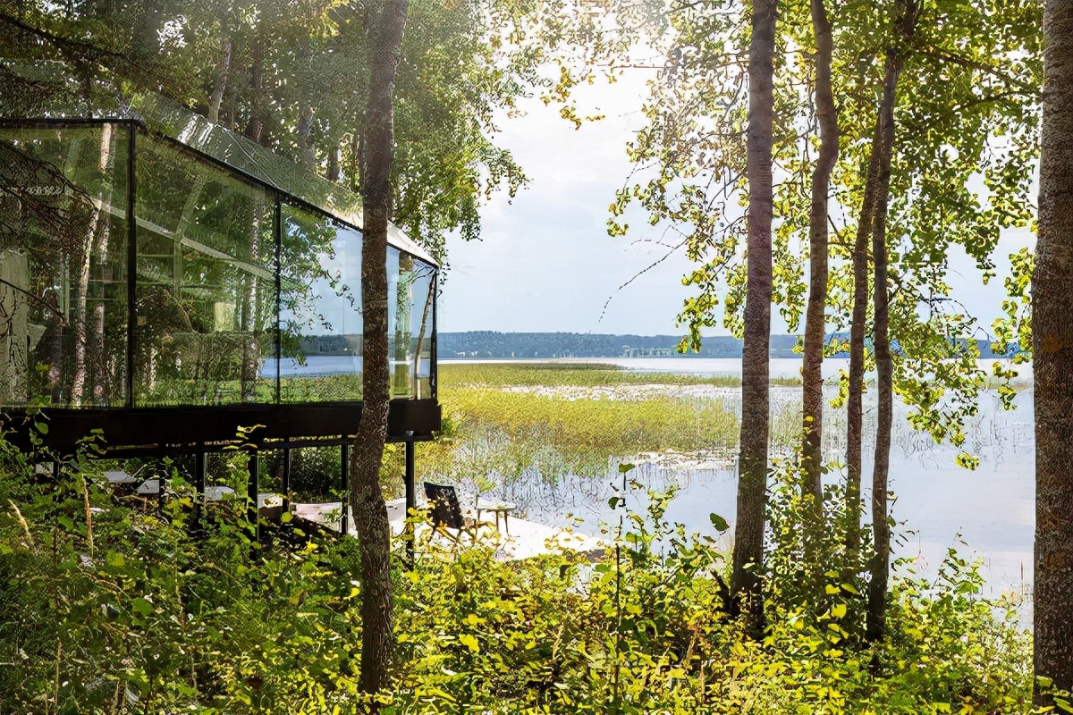 芬兰，伊纳里，森林玻璃小屋/Pirinen+Salo