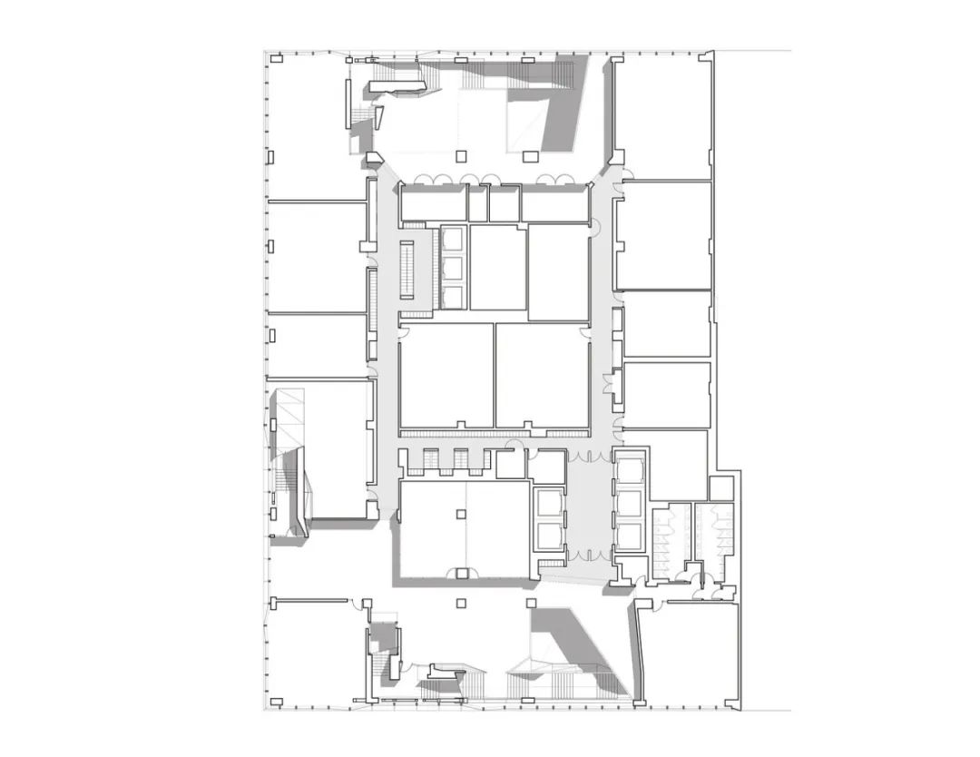 建筑内的校园，新学院大学中心/SOM