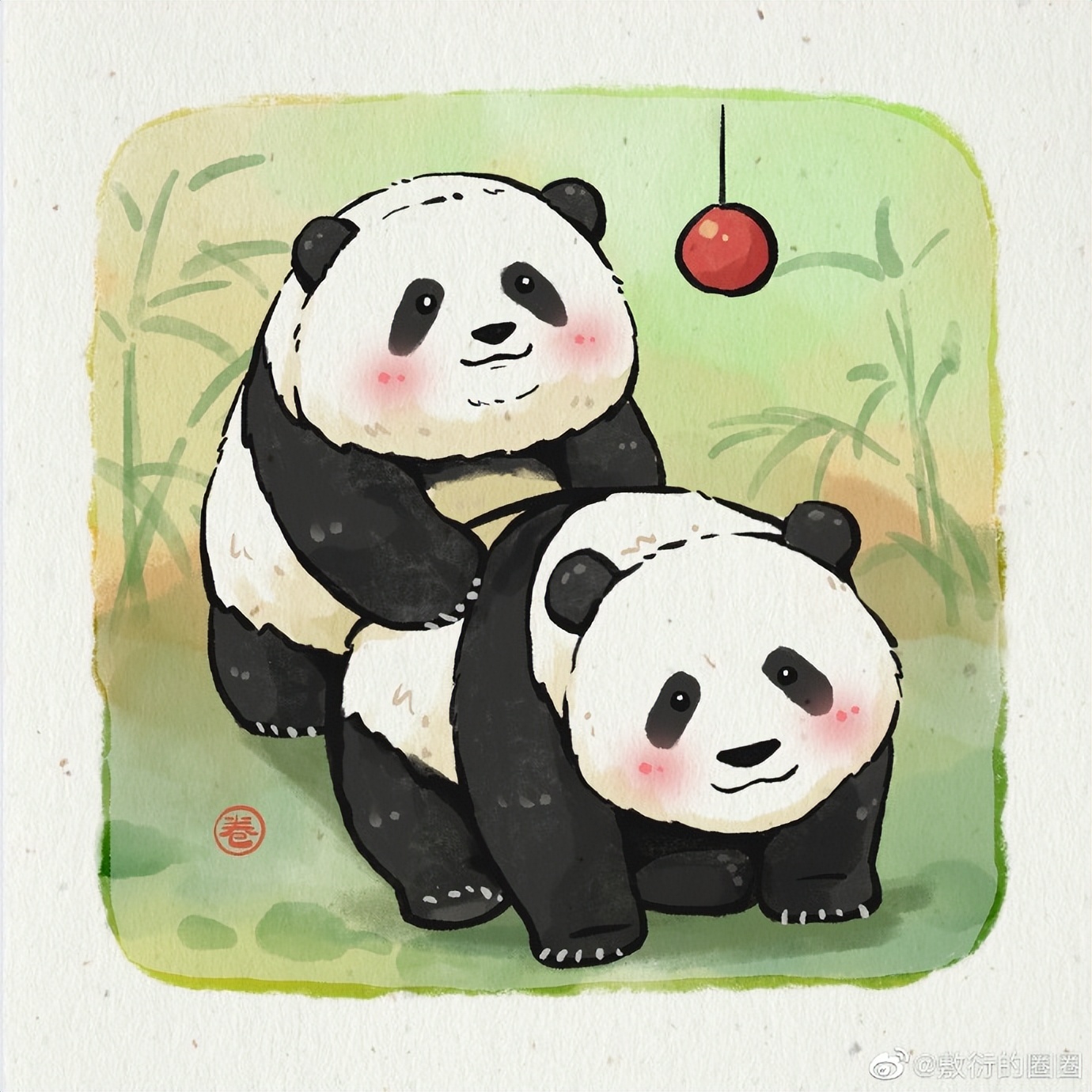 花花：接住谭爷爷给的小苹果，仿佛接住了整个世界。