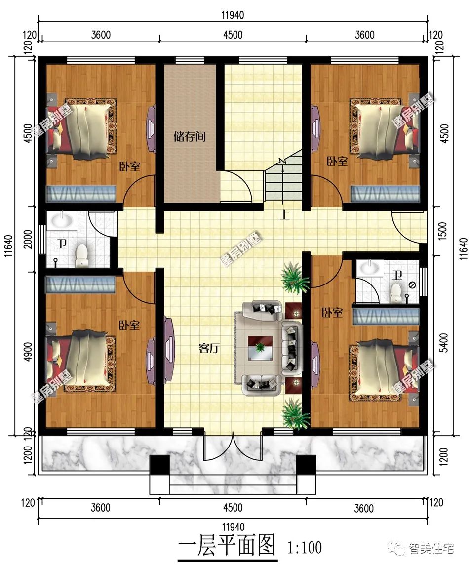农村两层半小别墅加厨房效果图,主房无厨房