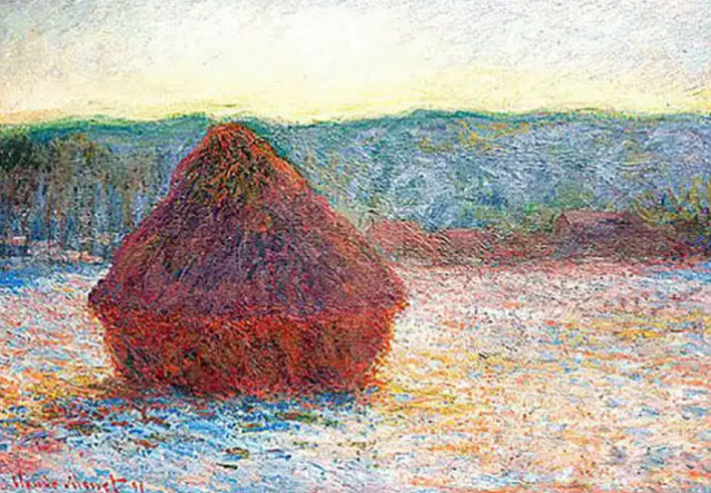 莫奈干草堆系列夏末清晨作品赏析,莫奈的干草堆和日出印象哪个更好