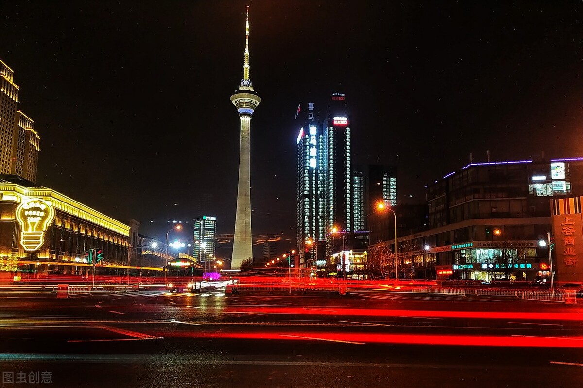天津天塔风景,天津天塔灯光秀
