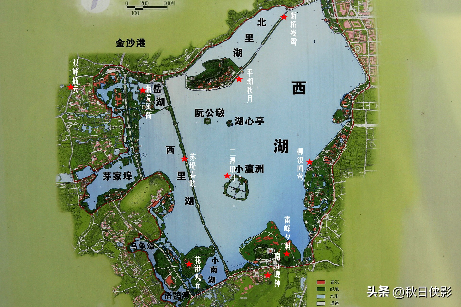 杭州西湖景点地图全图,春节杭州西湖免费景点
