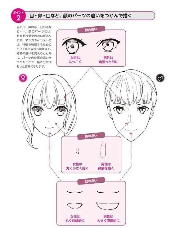 二次元人物侧脸五官绘画教程,二次元绘画嘴巴教程