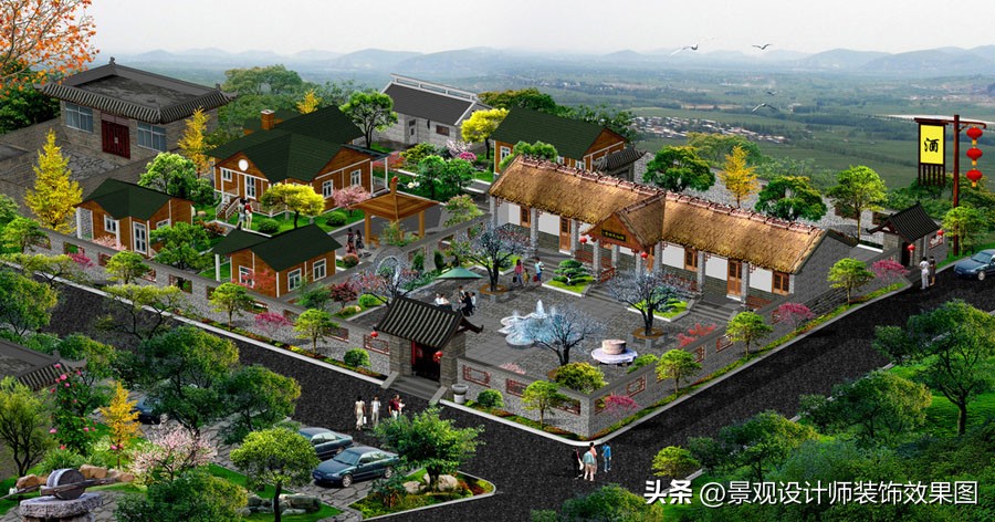 农家乐设计田园风,农家乐饭店设计案例效果图