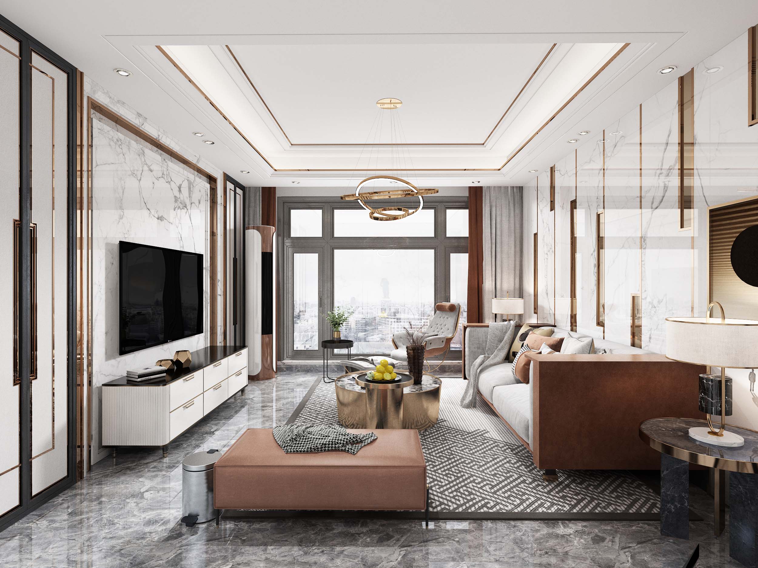 30款客厅吊顶图片,简装吊顶客厅效果图