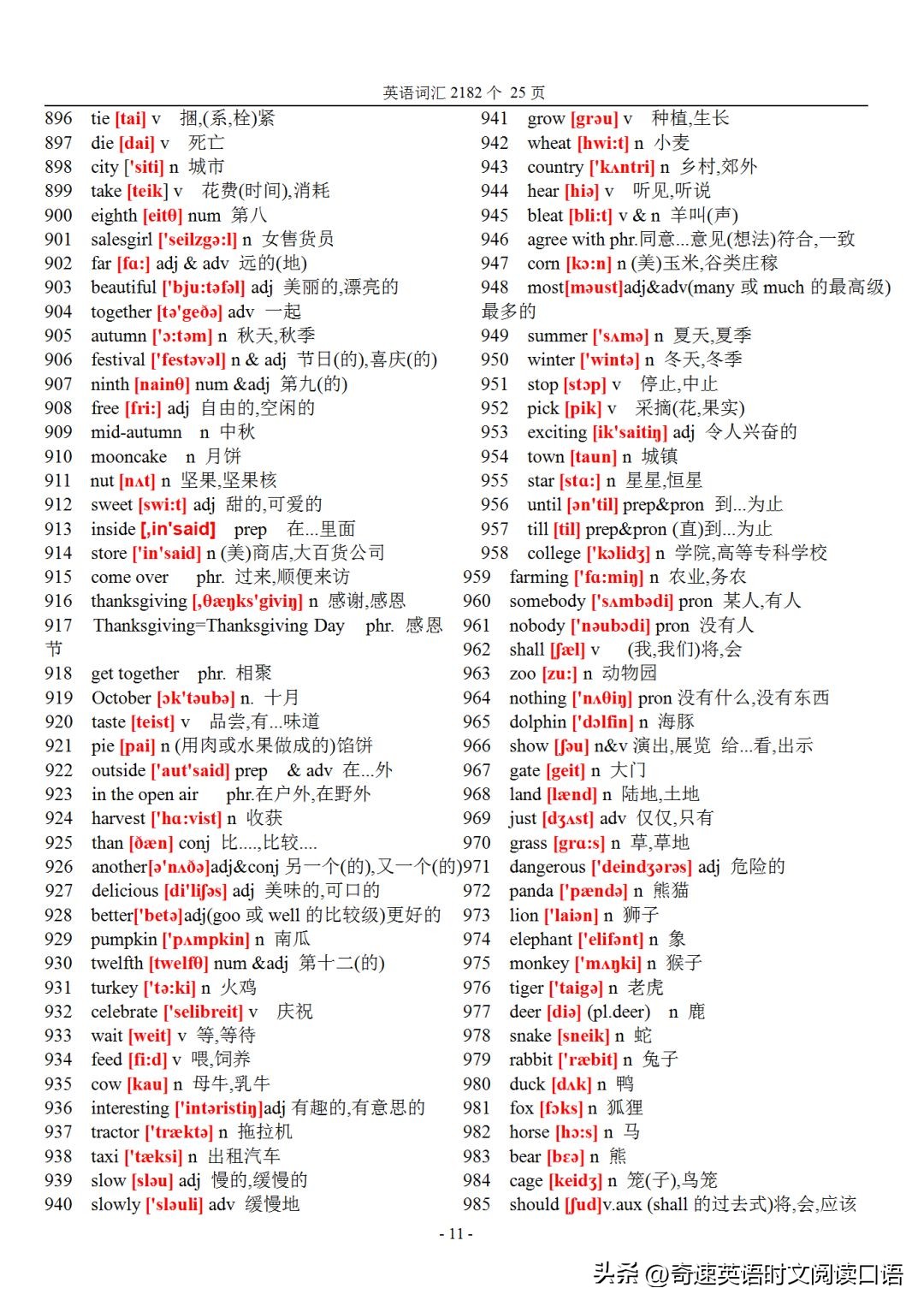 初中英语词汇2182个哪里可以听,初中英语983个核心单词带音标