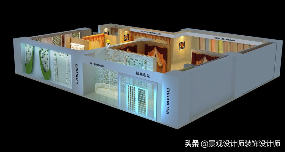 窗帘壁纸店装修,广州窗帘店设计案例图片